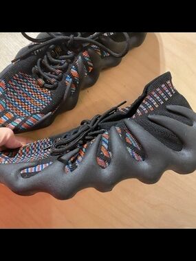 Knit Multicolor Slip-On Sneakers with Sculpted Black Sole